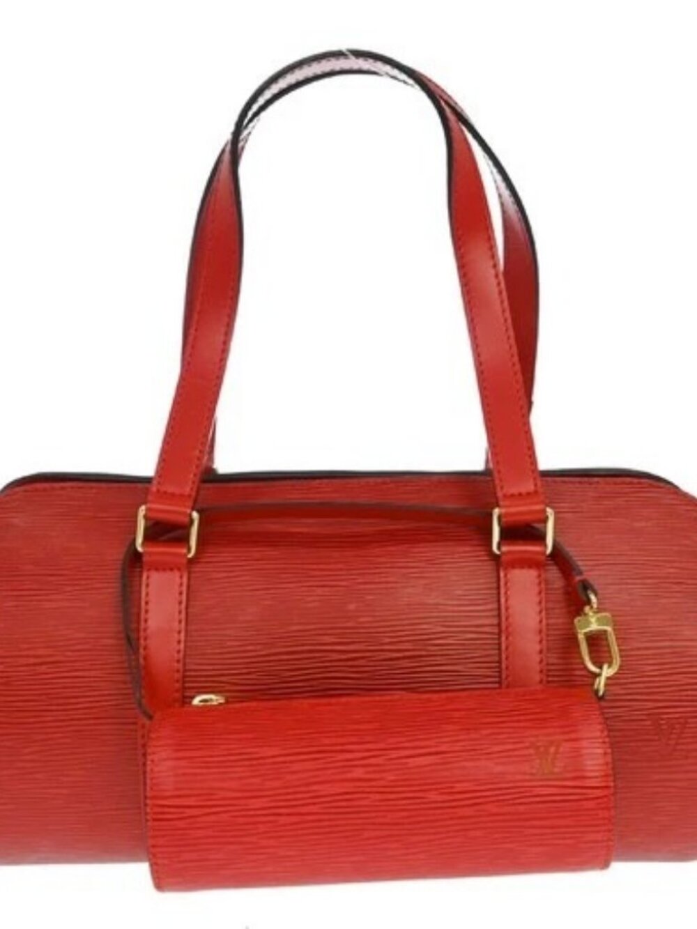 Best06/ Louis Vuitton Red Epi Soufflot Handbag M52227 AR1926 NQ09905